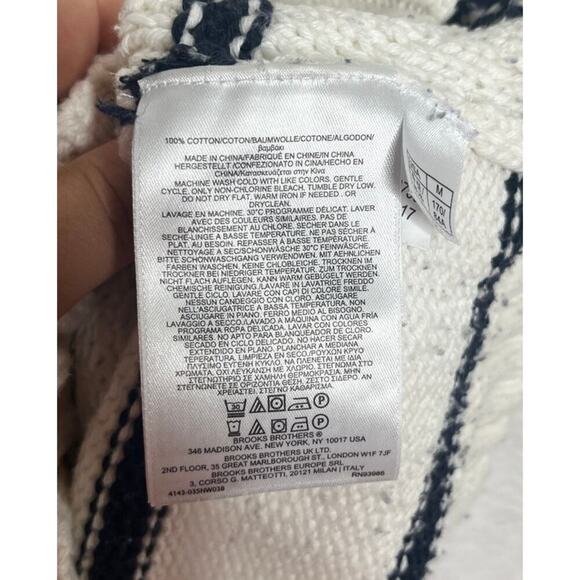 Brooks Brothers Red Fleece Black White Cable Knit Cotton Sweater sz M Preppy - Picture 2 of 7